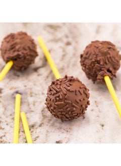 Restaurantware Restaurantware-5.9 Inch Cake Pop Sticks, 100 Durable Lollipop Sticks - Sturdy, Multipurpose, Yellow Paper Colored Cake Pop Sticks, Food Grade, For Desserts Or Crafts  - Image 5