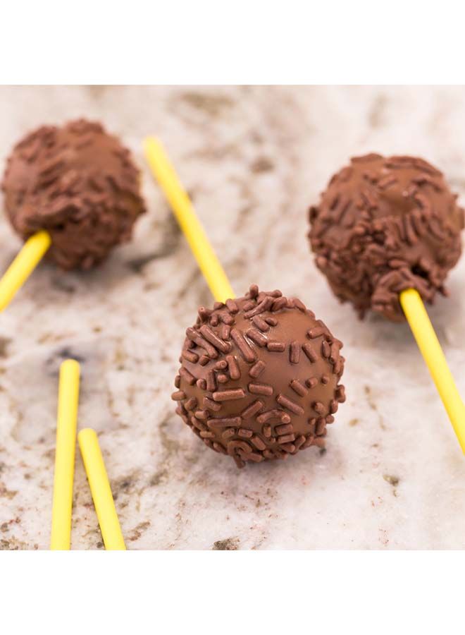 Restaurantware 5.9 Inch Cake Pop Sticks, 100 Durable Lollipop Sticks - Sturdy, Multipurpose, Yellow Paper Colored Cake Pop Sticks, Food Grade, For Desserts Or Crafts  - Image 5