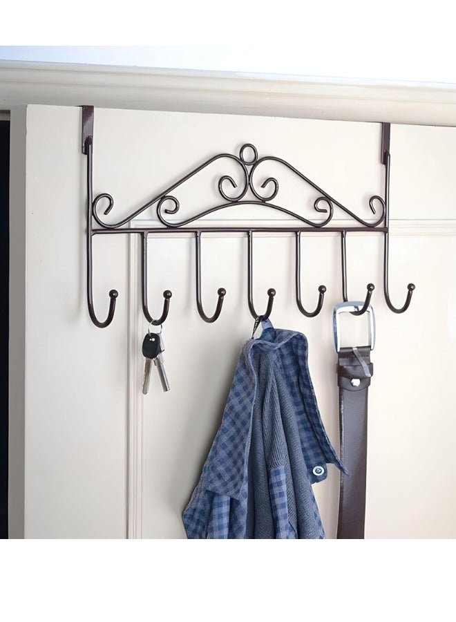 Metal door hanger 7 hooks without nails - Image 2