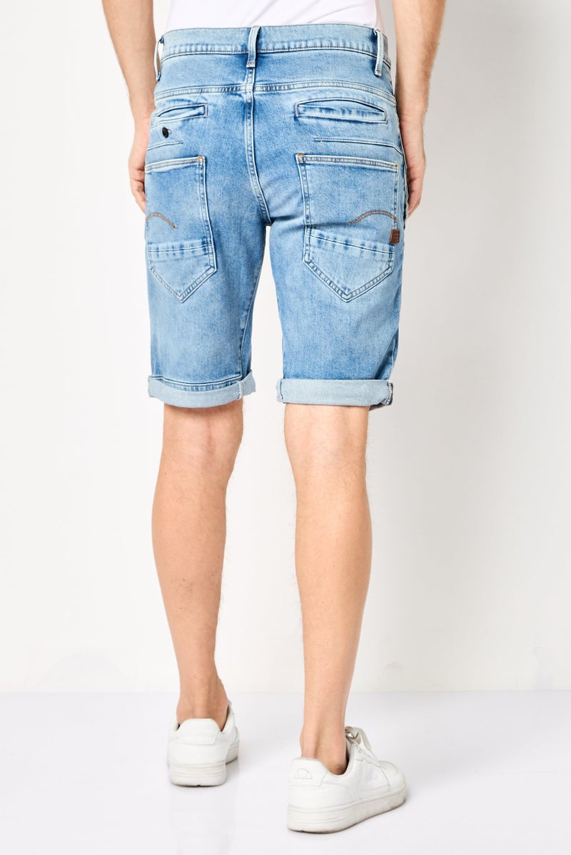 G-Star RAW شورتات جينز مغسولة للرجال، أزرق فاتح - Image 4