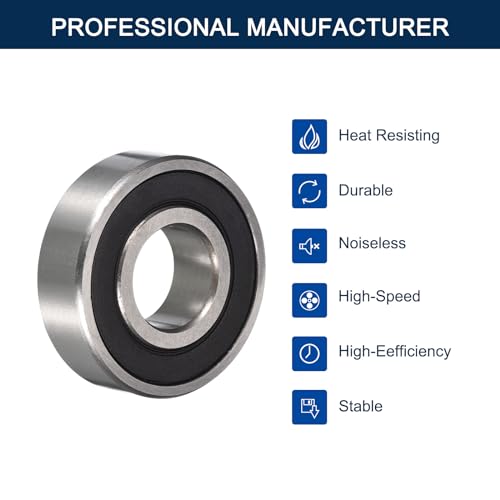 HiPicco 3203-2RS/5203-2RS Angular Contact Bearings, ID 17mm x OD 40mm x Width 17.5mm Double Rubber Sealed Ball Bearings, Pre-Lubricated (GCr15) Chrome Steel 2pcs - Image 5