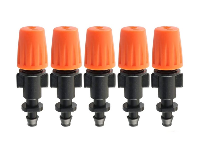 Appster(5Pcs) Drip Irrigation Misting Nozzles Adjustable Garden Dripper Spray Sprinkler Atomizing Micro Mist Head Atomizer Fogger For Greenhouse Agricultural Watering System Sprayers-5Pcs-Plastic - Image 1