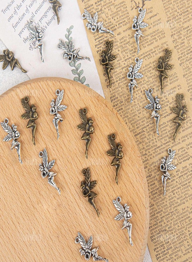 AUEAR, 100 Pack Fairy Angel Charms Pendants Pendant Beads Alloy Charm for DIY Bracelet Jewelry Making Crafting (2 Colors) - Image 4