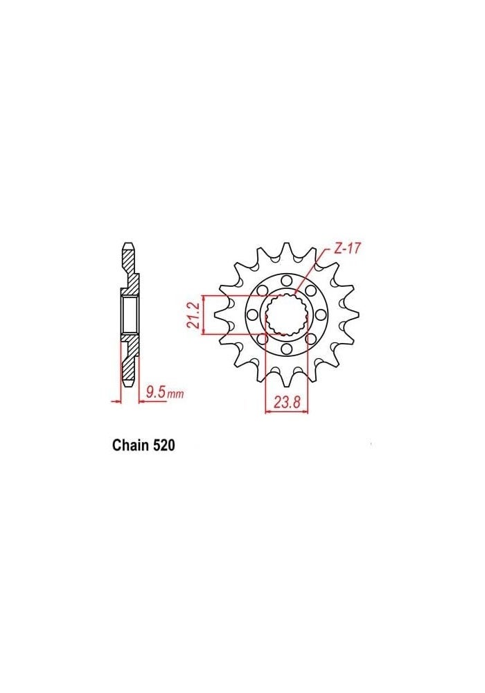Wivplex 520-13T Motorcycle Front Sprocket - Image 2