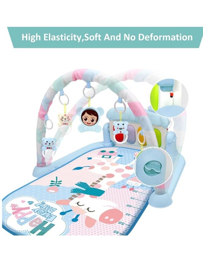 PROMASS Baby Gym Play Mat, Kick and Play Piano Gym, Musical Light Activity Center for Infants Toddlers, Detachable Baby Play Gym Mat, Tummy Time Padded Mat, Birthday Gift Play Mat for Newborn (Blue) - Image 5
