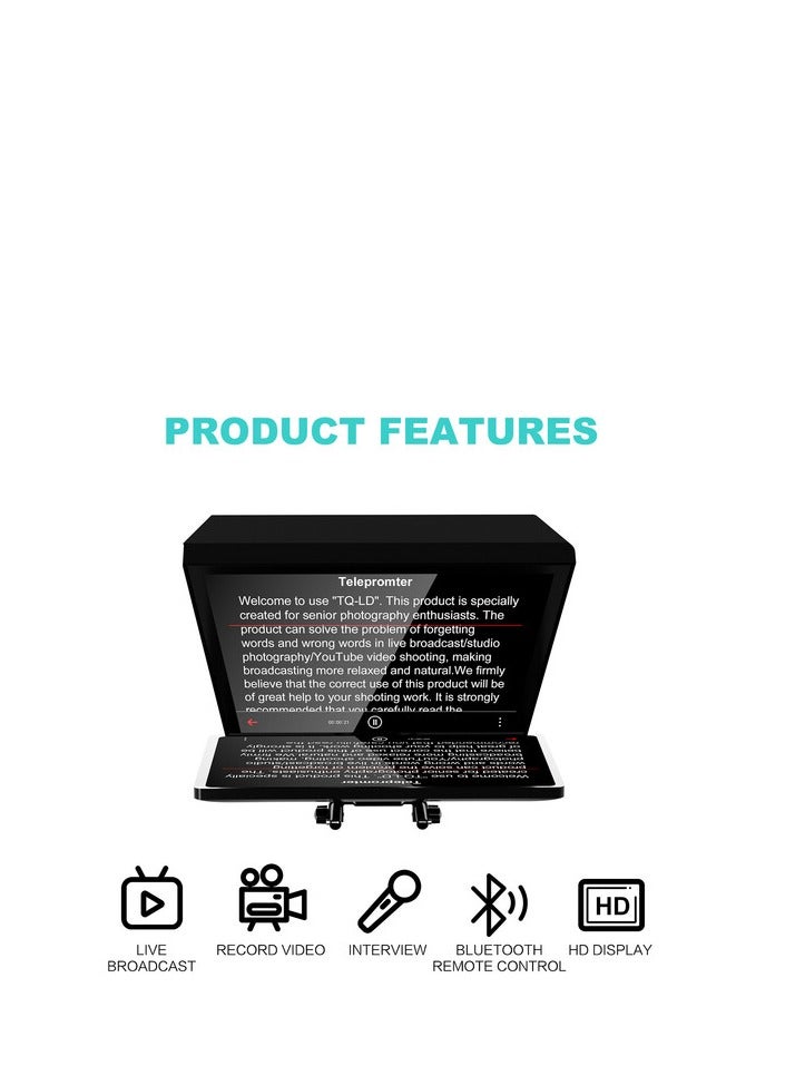 GVM Great Video Maker GVM TQ‑LD‑1 Teleprompter Travel Kit – 18.5″ Android All‑in‑One Monitor, 70/30 AR Glass, Bluetooth Remote & Flight Case - Image 2