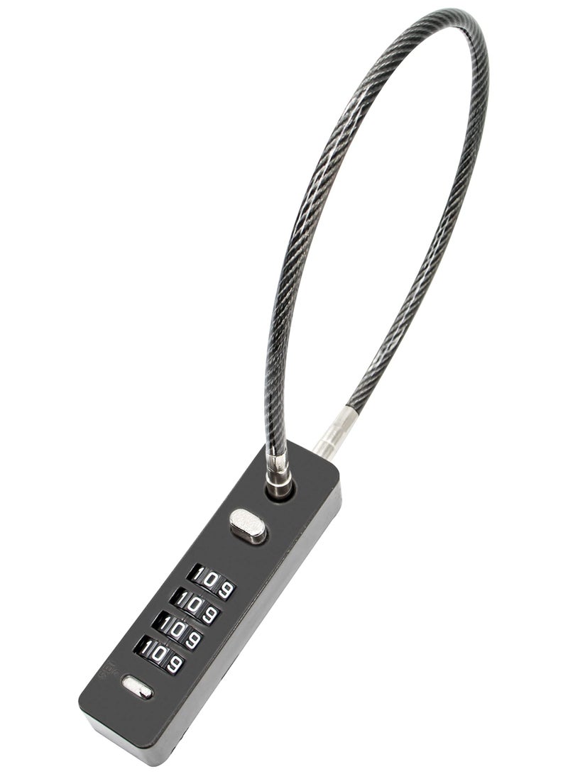 Generic Weatherproof Steel Cable Lock for Luggage and Bikes, 1.96 Feet (5mm) Braided Anti-Theft Security Lock with Resettable Code, Waterproof and Durable, Black Color.  - Image 1
