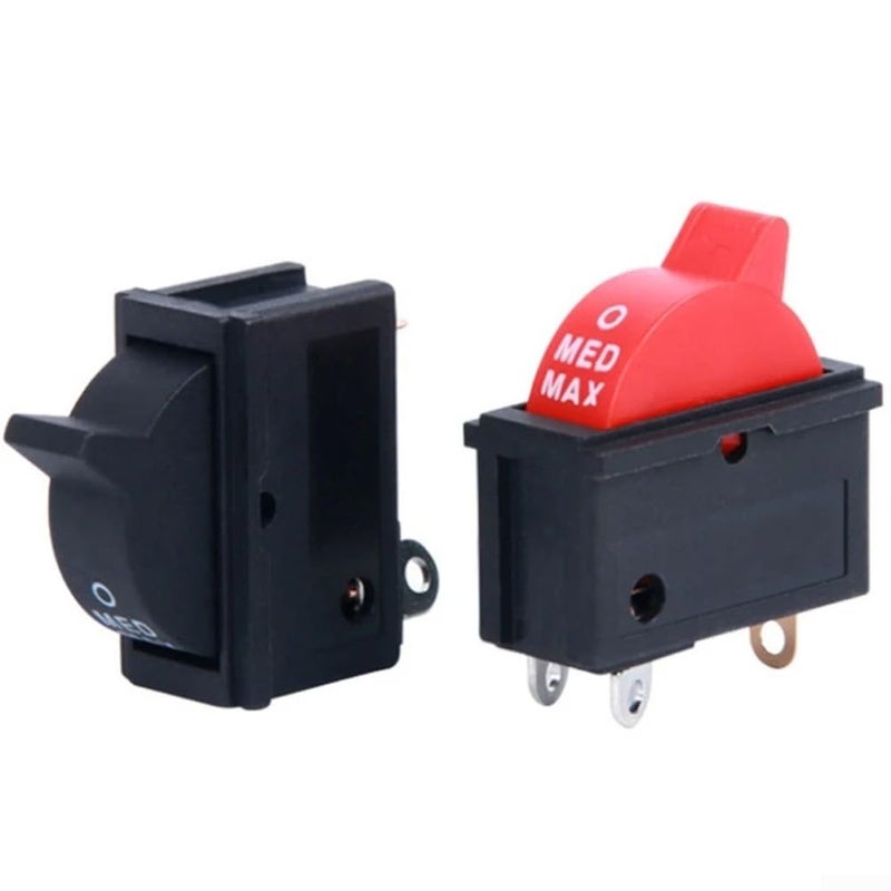 مفتاح تبديل أسود SPDT 3 مواضع 250 فولت 10 أمبير لمجفف الشعر موزع المياه دراجة نارية - Image 4