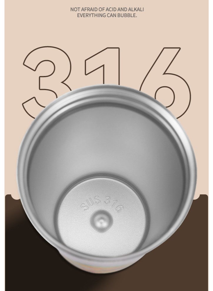 Bukela Vacuum Insulated Coffee Cup Takeaway, 316 Stainless Steel Insulated Tumbler 500ml, Double Wall Insulated Stainless Steel Coffee Mug with Leak-Proof Lid, Coffee Cup with Straw Collapsible for Drinks - Image 3