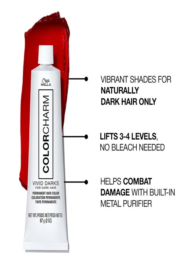 COLORCHARM VIVID DARKS | Permanent Cream Color | Vibrant Color for Dark Hair | Nourishing Vegan Formula | No Bleach Needed | Muy Magenta | 2 Fl Oz - Image 3