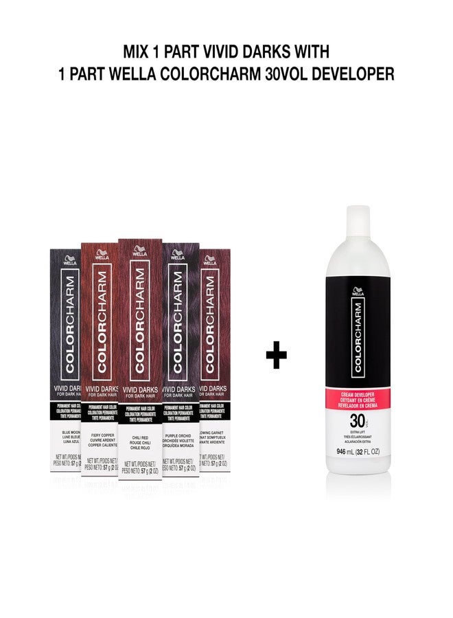 COLORCHARM VIVID DARKS | Permanent Cream Color | Vibrant Color for Dark Hair | Nourishing Vegan Formula | No Bleach Needed | Muy Magenta | 2 Fl Oz - Image 5