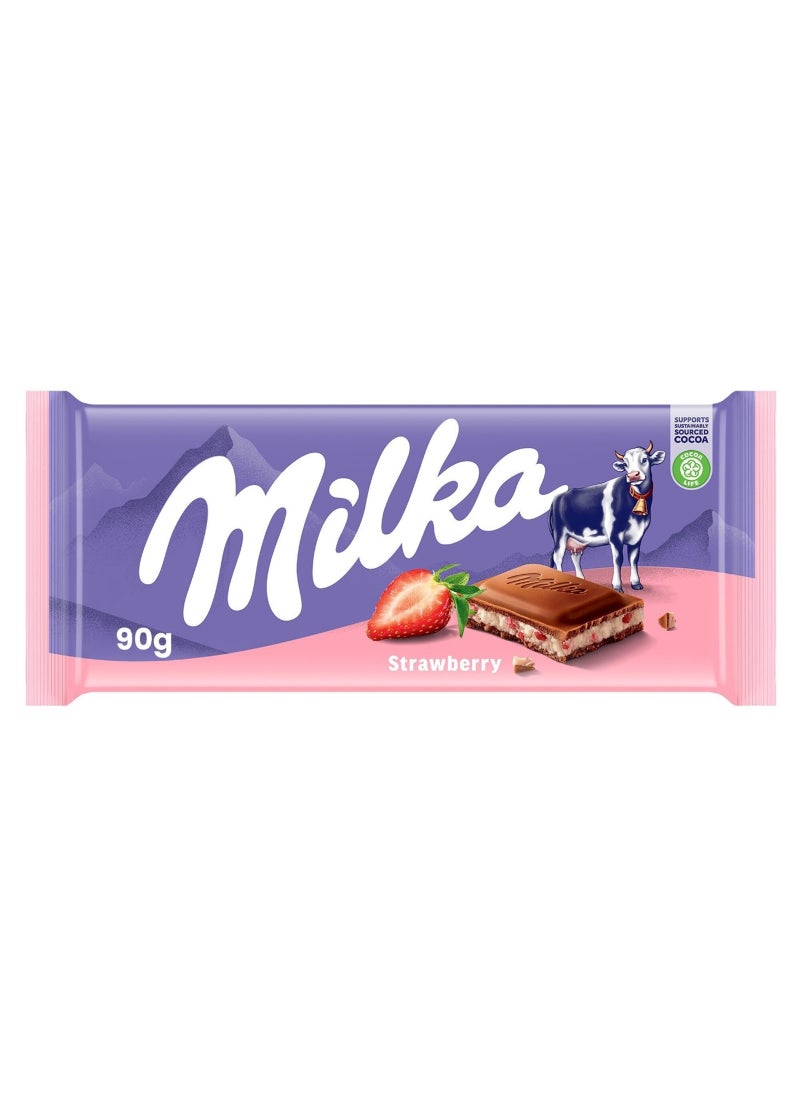 Milka لوح شوكولاتة بالفراولة