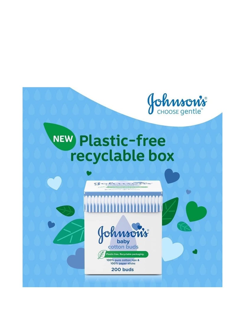 Johnson's 200-Piece Pack Of 4 Baby Cotton Buds - Image 3