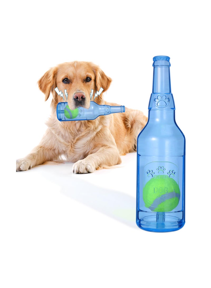 SYOSI ألعاب كلاب تصدر صوتاً للكلاب العدوانية، لعبة زجاجة ماء للكلاب، لعبة زجاجة بركة زرقاء غير قابلة للتدمير، تصميم آمن لألعاب مضغ الكلاب، تصميم آمن للكلاب الصغيرة/المتوسطة/الكبيرة، للتمرين والمرافقة - Image 1