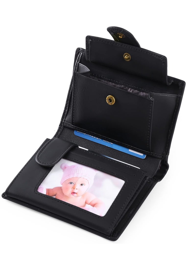 Men's Wallets Multifunctional RFID Blocking Leather Wallet Credit Card Trifold Compact Wallets for Men with ID Window Coin Pocket - Image 5