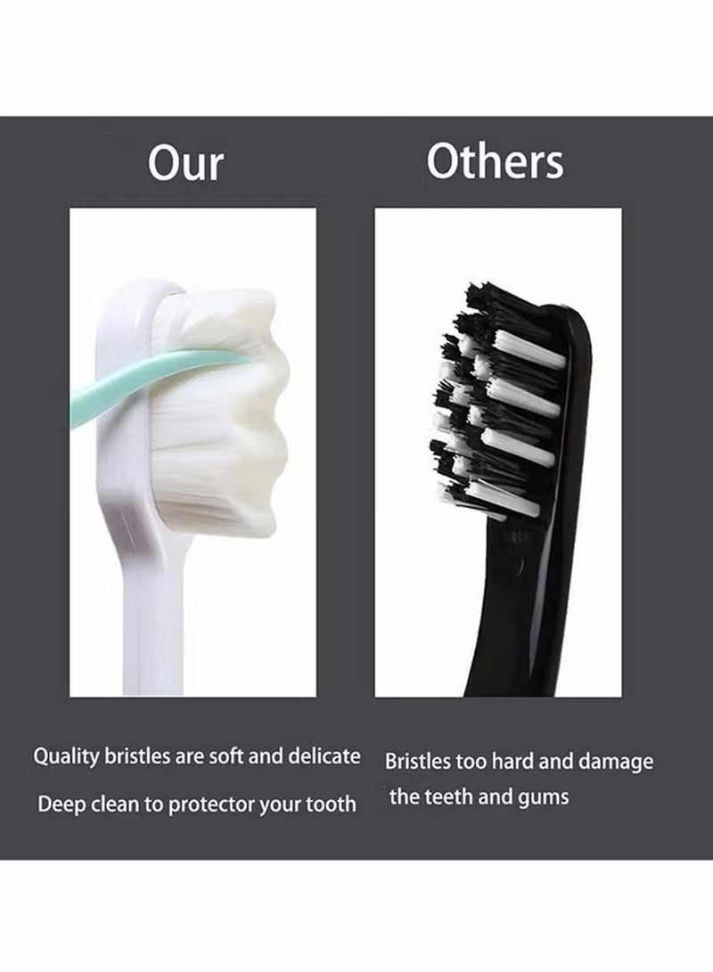 Generic 4 Pcs Extra Soft Toothbrush for Sensitive Gums with 20000 Soft Floss Bristle for Pregnant Women Elderly Adult, Kid Braces and Gum Recessions (Black, White, Green, Pink)  - Image 4
