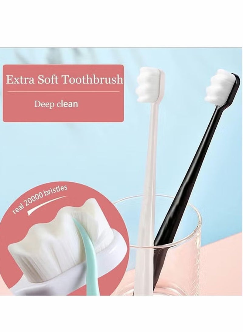 Generic 4 Pcs Extra Soft Toothbrush for Sensitive Gums with 20000 Soft Floss Bristle for Pregnant Women Elderly Adult, Kid Braces and Gum Recessions (Black, White, Green, Pink)  - Image 5