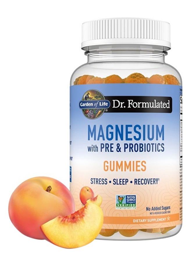 Garden of Life 400 Mg Magnesium Citrate Supplement With Prebiotics And Probiotics For Stress Sleep And Recovery Vegan Gluten Free 60 Peach Gummies - Image 1