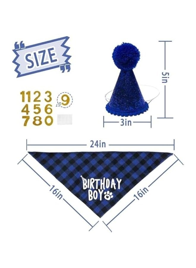 Pet plaid triangle bandana bib dog birthday triangle bandana bib pet birthday hat - Image 2