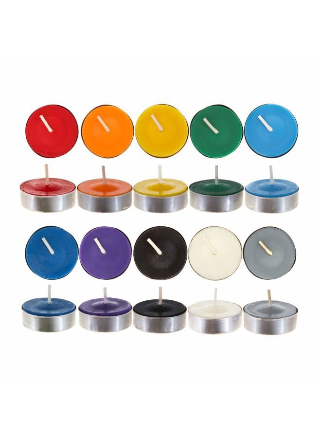 Mega Candles 50 pcs Unscented Assorted Colors Tea Lights Candles, Great for Casting Chimes, Chakra, Rituals, Spells, Vigil, Witchcraft, Wiccan Supplies, Magic, Enchantments, Vibrant Fun Colors - Image 3