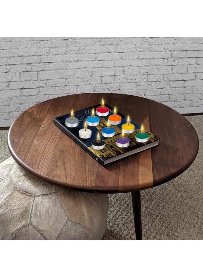 Mega Candles 50 pcs Unscented Assorted Colors Tea Lights Candles, Great for Casting Chimes, Chakra, Rituals, Spells, Vigil, Witchcraft, Wiccan Supplies, Magic, Enchantments, Vibrant Fun Colors - Image 5