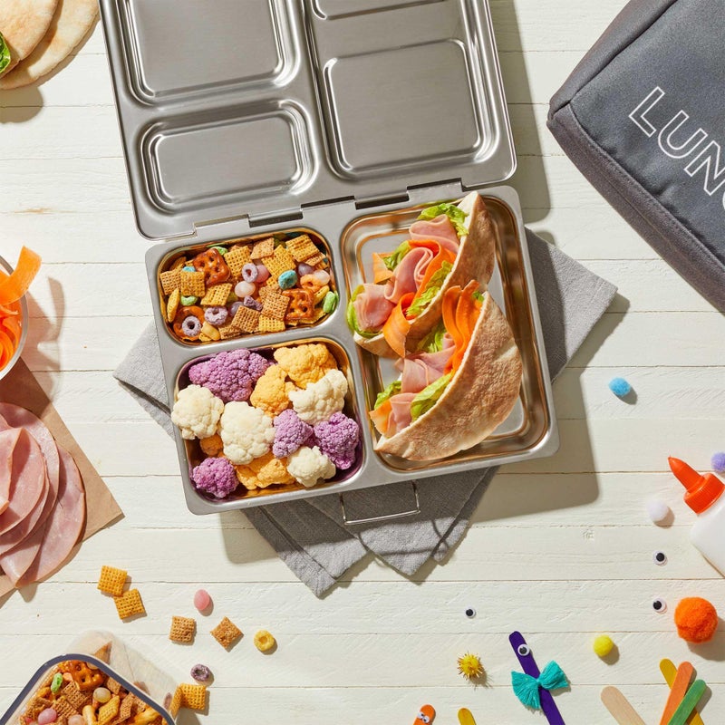 PlanetBox LAUNCH classic stainless steel bento lunch box with 3 compartments for adults and kids - Image 5