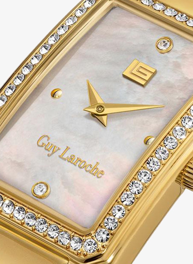 Guy Laroche Deborah White Dial Gold Metal Bracelet Analog Watch for Women 22.5mm - Image 4