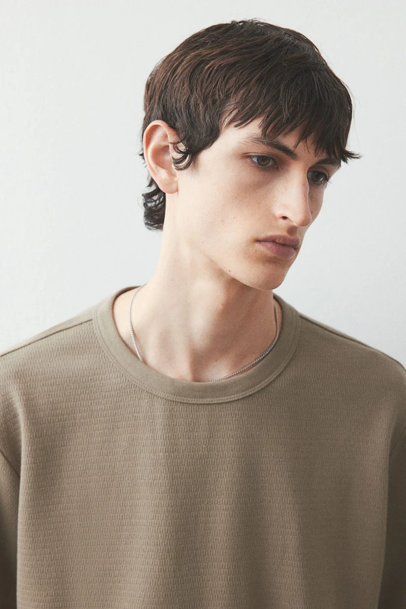 H&M Regular Fit Waffled T-shirt