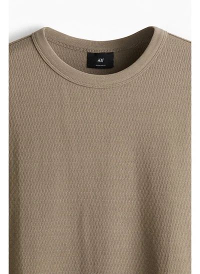 H&M Regular Fit Waffled T-shirt