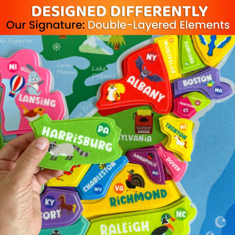 Quokka Usa Felt Board For Kids 3-5 Years Old - Social Emotional Preschool Learning Activities For Ages 3-5 - Educational Flannel Toy Speech Therapy Gift - Image 5