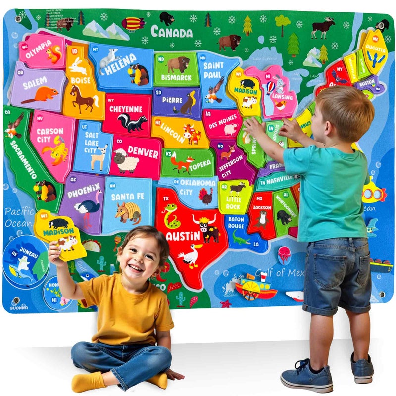 Quokka Usa Felt Board For Kids 3-5 Years Old - Social Emotional Preschool Learning Activities For Ages 3-5 - Educational Flannel Toy Speech Therapy Gift - Image 1