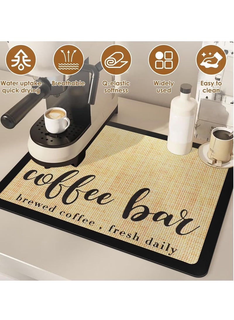 Bukela Absorbent Coffee Mat, Quick Drying Mat with Rubber Backing, Hide Stain Coffee Maker Mat for Coffee Bar, Coffee Table Decor, Kitchen Counter (50 x 40cm)  - Image 2