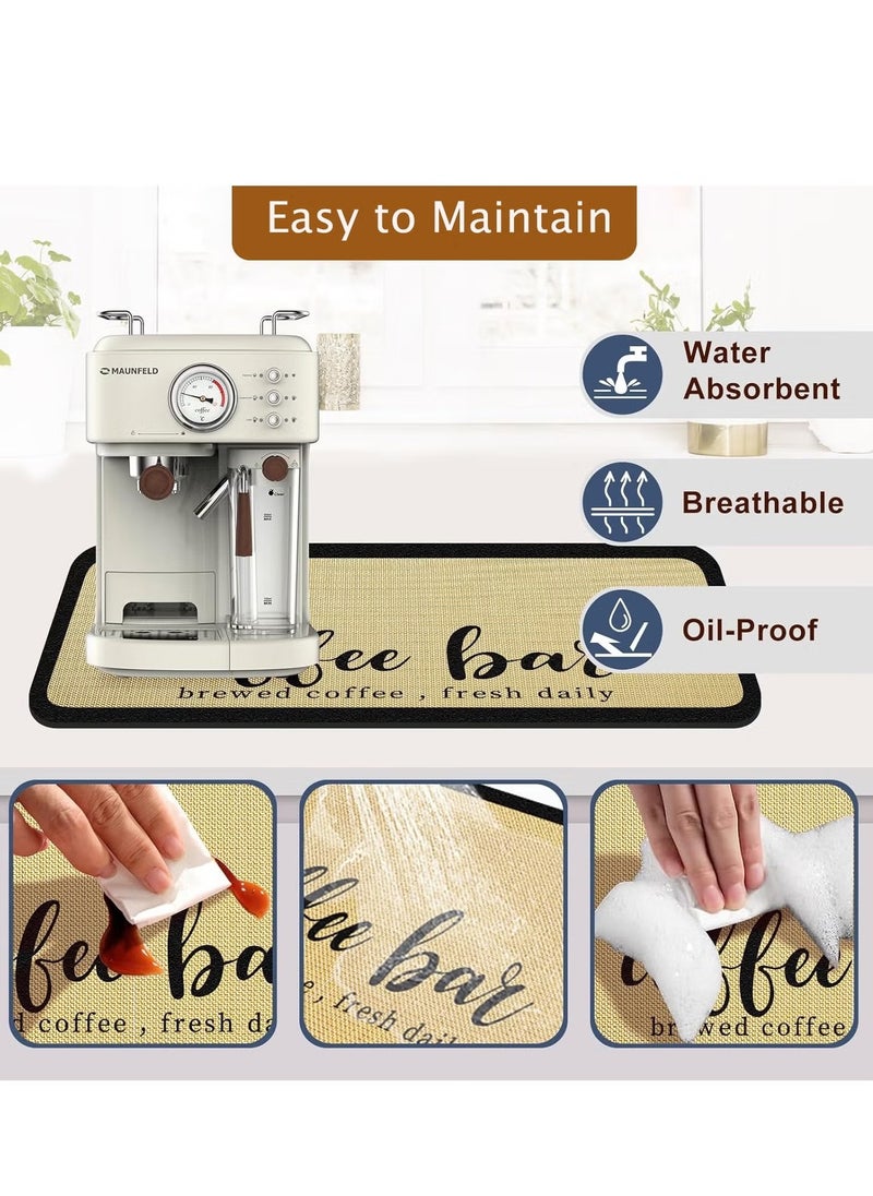 Bukela Absorbent Coffee Mat, Quick Drying Mat with Rubber Backing, Hide Stain Coffee Maker Mat for Coffee Bar, Coffee Table Decor, Kitchen Counter (50 x 40cm)  - Image 5