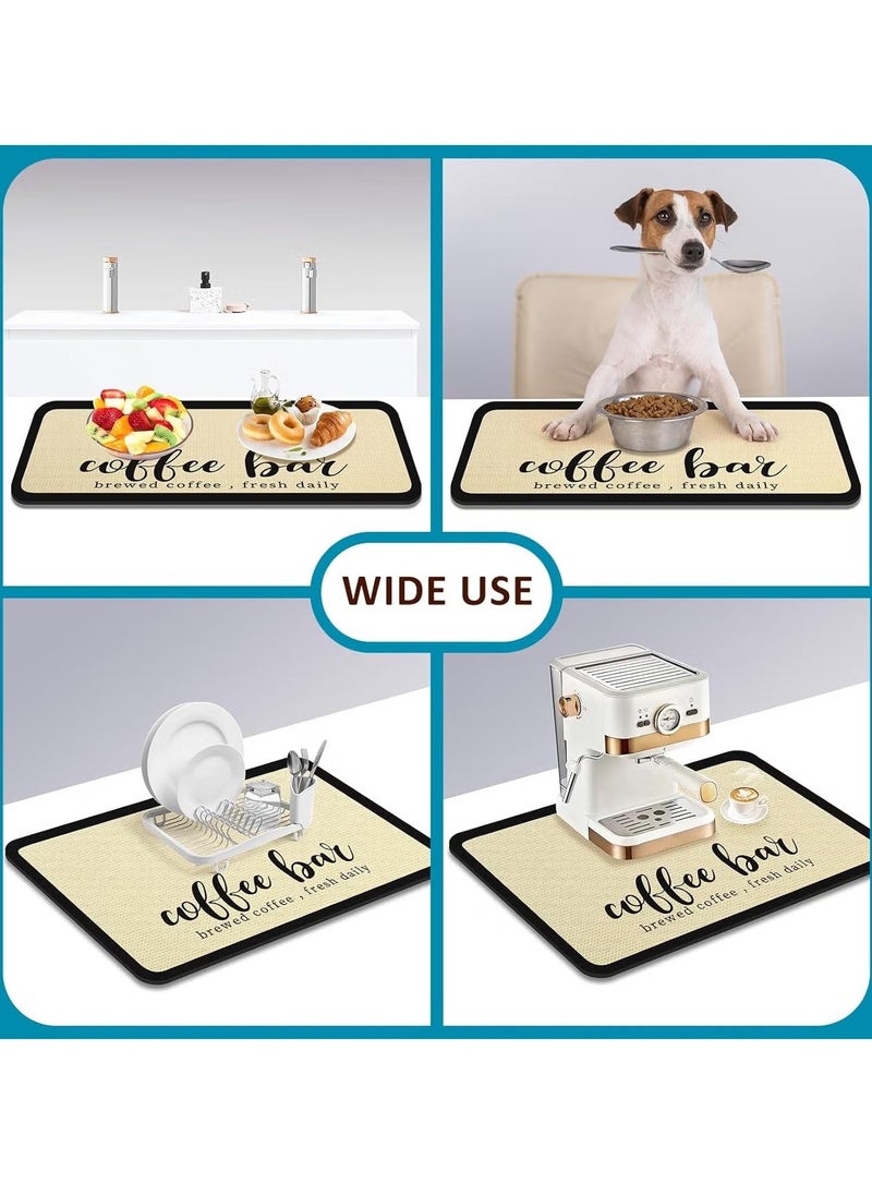 Bukela - Absorbent Coffee Mat, Quick Drying Mat with Rubber Backing, Hide Stain Coffee Maker Mat for Coffee Bar, Coffee Table Decor, Kitchen Counter (50 x 40cm) - Image 1
