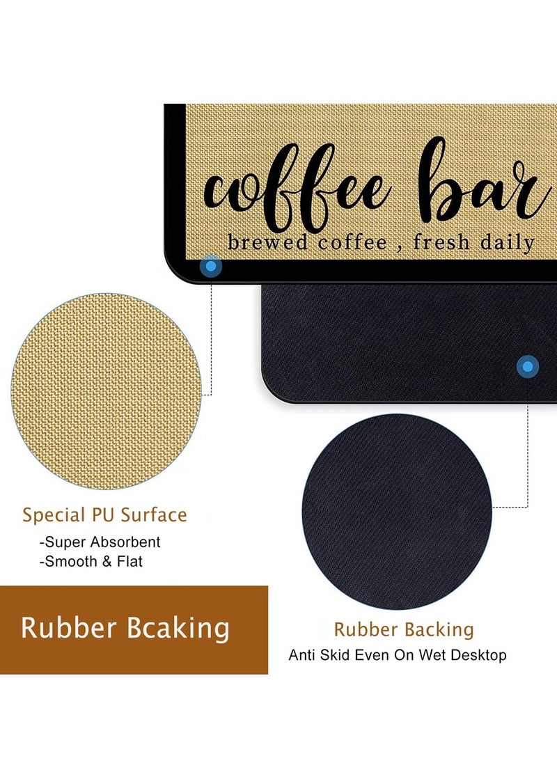 Bukela - Absorbent Coffee Mat, Quick Drying Mat with Rubber Backing, Hide Stain Coffee Maker Mat for Coffee Bar, Coffee Table Decor, Kitchen Counter (50 x 40cm) - Image 1