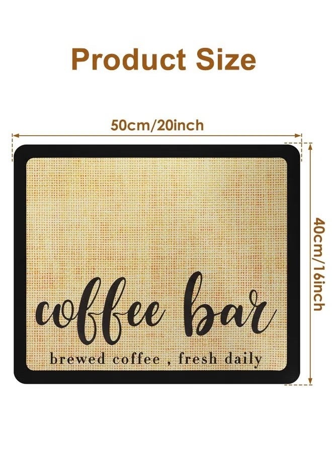 Bukela - Absorbent Coffee Mat, Quick Drying Mat with Rubber Backing, Hide Stain Coffee Maker Mat for Coffee Bar, Coffee Table Decor, Kitchen Counter (50 x 40cm) - Image 1
