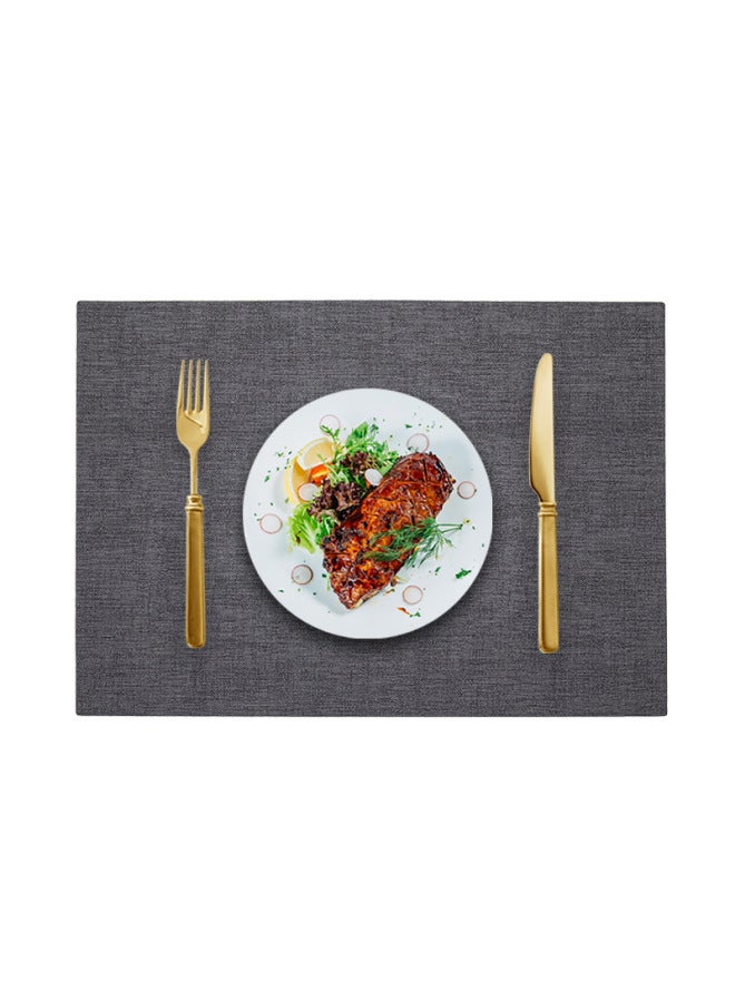 2025 Style Leather Placemat Waterproof Oil-Proof Heat Insulation Mat Hotel Premium Table Mat Nordic Ins Style Western Placemat-Color:Right Angle-black-1#-Specifications:43cm×30cm - Image 1