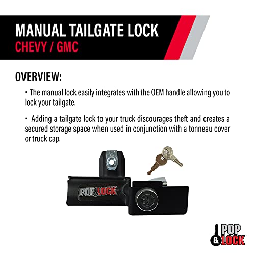Pop & Lock PL1050 Black Manual Tailgate Lock for Chevy/GMC - Image 4