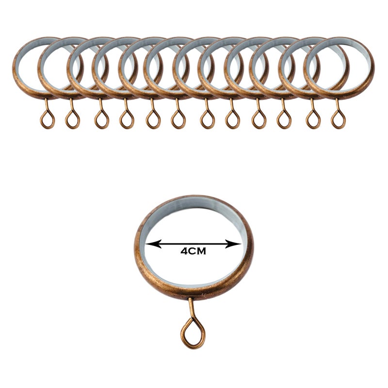 Window Curtain Grommets - Dark Rose Brass - 24 Ring Metal with Inner Chafing Muffler and Friction Reducing Grommets with Curtain Drape Barrel - Curtain Rings (Dark Rose Copper, 24) - Image 3