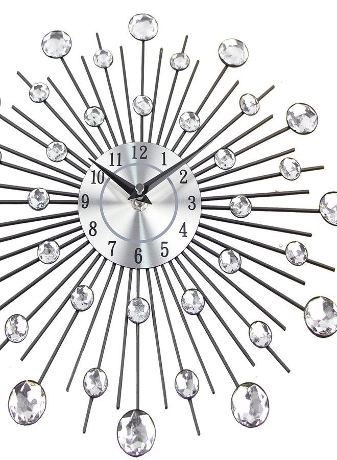 Timelike 3D Crystal Wall Clock - Celebration Decorative Metal Sparkling Bling Diamond-Studded Silver Wall Clock Wall Decor for Kitchen, Living, Room Bedroom - Image 4