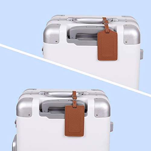 Vigorport Luggage Tag，Leather Identifiers Travel Tags for Suitcase,Bag Tags with Name Card Holder-Set of 4 - Image 4