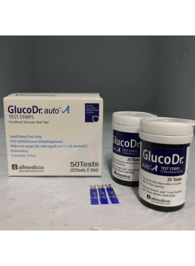 Gluco Dr Gluco Doctor Auto Blood Glucose Test Strips, 50 Strips - Image 3