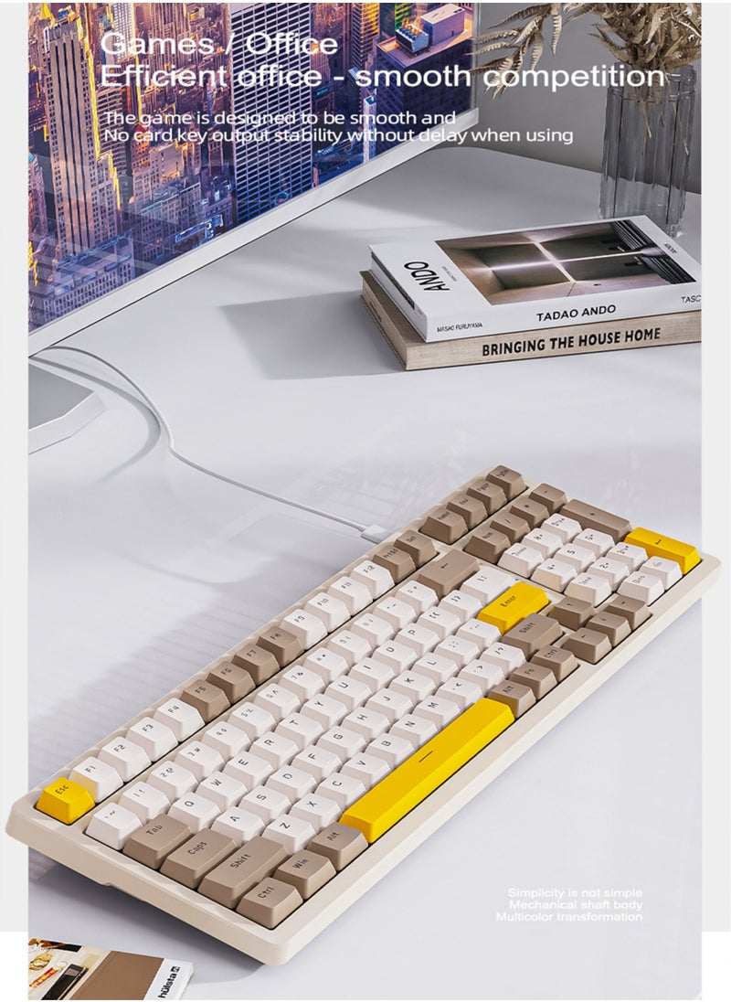 MissTiara - 100 Key RGB Backlit Gaming Mechanical Keyboard Custom Gaming Gasket Structure Wired Hot-Plug Gaming Mechanical Keyboard Blue Switches Both for Gaming and Office - Image 1