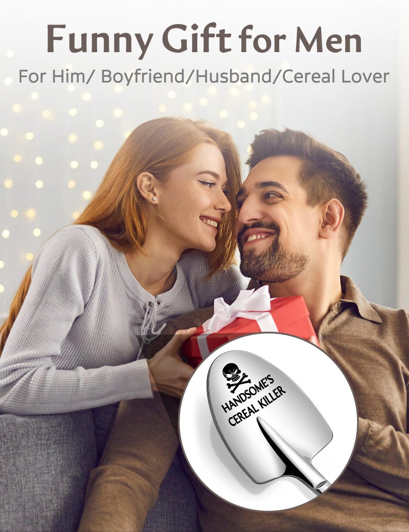 Lovingly Yours Birthday Gifts for Men Boyfriend Him, Fathers Day Gift for Husband, Easter Mens Funny Cereal Killer Spoon - Image 2