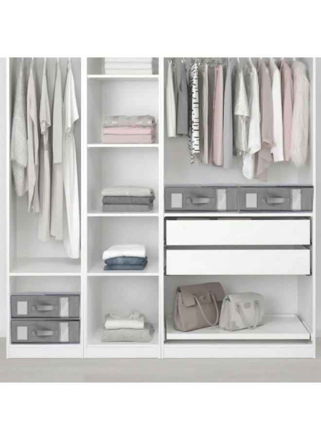 GGEROU 2Pcs Bed Sheet Organizers and Storage Foldable Sheet Organizer for Sheets Set Organizing Bedding Container with Window Linen Closet Organizer Grey  - Image 3