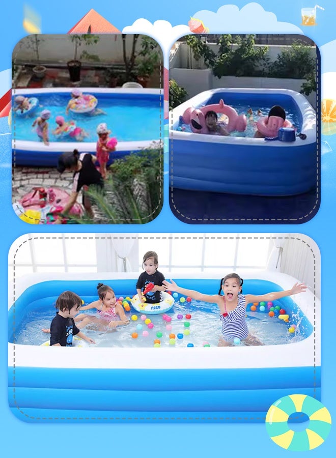 Rectangular Inflatable Pool (Home Edition) 260*171*60cm Heavy-duty inflatable leisure pool/ball pit, suitable for outdoor use in gardens, backyards, and summer water parties for children and adults. An essential for indoor and outdoor summer splashing fun, complete with electric air pump. - Image 5