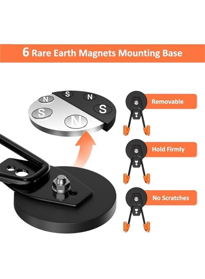 Heavy-duty Rare Earth Magnet Hooks - 1 Pack for Garage Storage - Hang Ladder, Power Tools, Toolbox, Broom, Extension Cord - Image 3