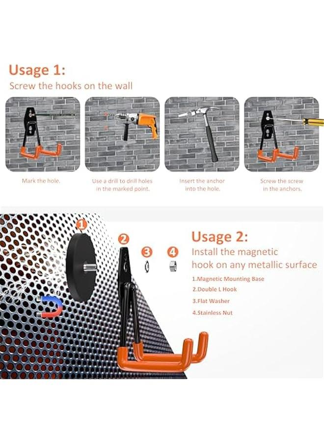 Heavy-duty Rare Earth Magnet Hooks - 1 Pack for Garage Storage - Hang Ladder, Power Tools, Toolbox, Broom, Extension Cord - Image 5