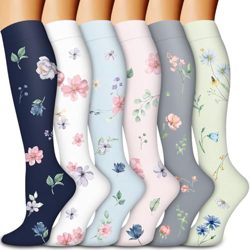 Bluemaple Compression Socks for Women & Men Circulation (6 Pairs) 15-20 mmHg is Best Support for Athletic Running Cycling - Image 1