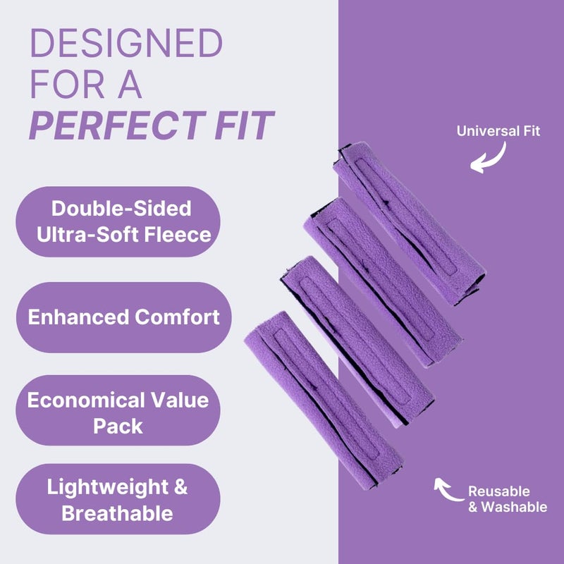 Snugell CPAP Headgear Strap Covers (4-Pack) â€“ Purple - Universal CPAP Mask Cushionsâ€“ Soft Fleece Fabric to Reduce Pressure and Improve Comfort â€“ Perfect for Enhanced Sleep Quality & Skin Protector - Image 4